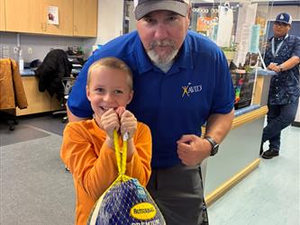 Mr. Cowan and a Turkey trot winner!